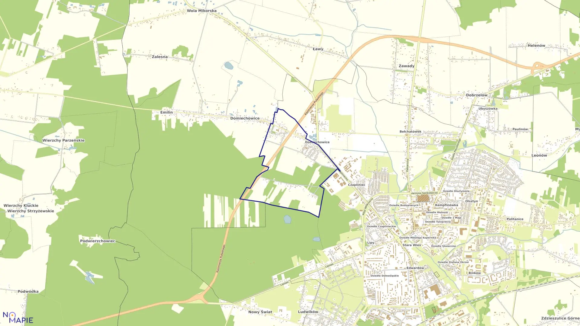 Mapa obrębu 01 w mieście Bełchatów