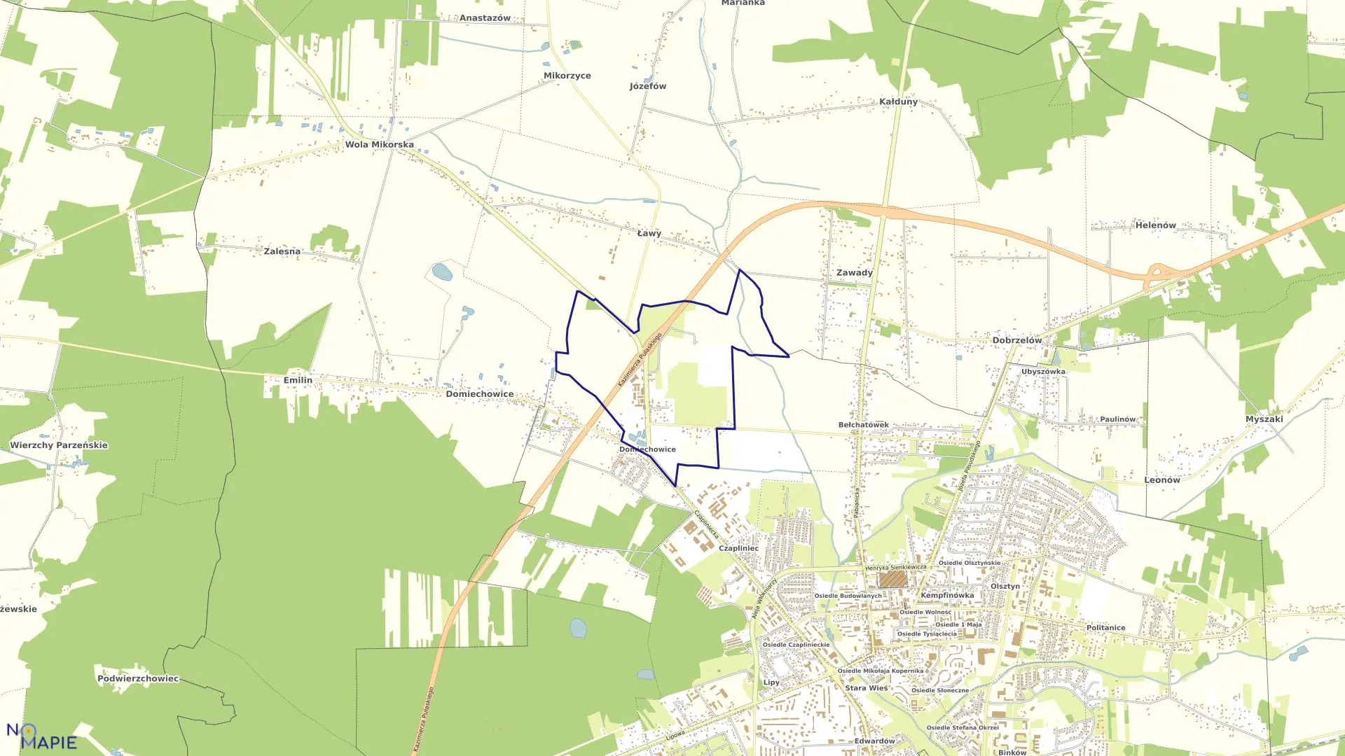 Mapa obrębu 02 w mieście Bełchatów