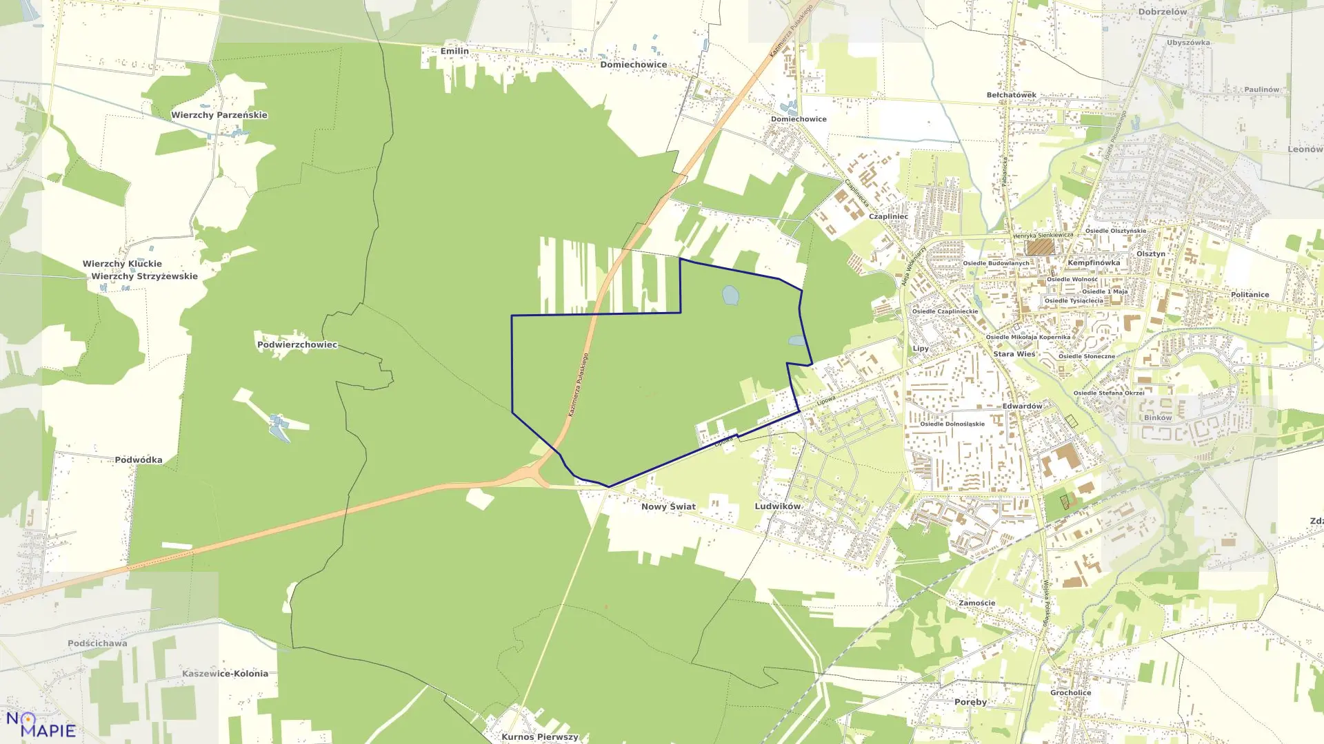 Mapa obrębu 07 w mieście Bełchatów