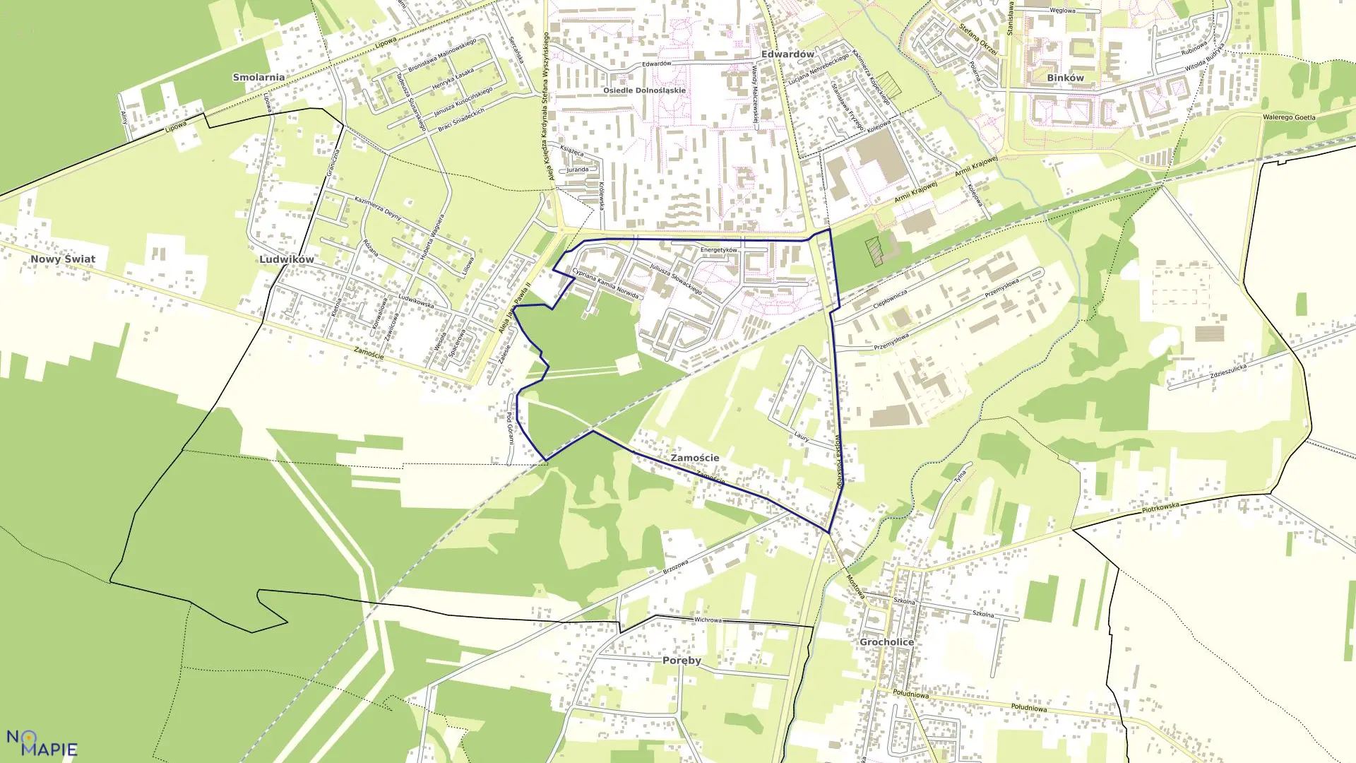 Mapa obrębu 16 w mieście Bełchatów