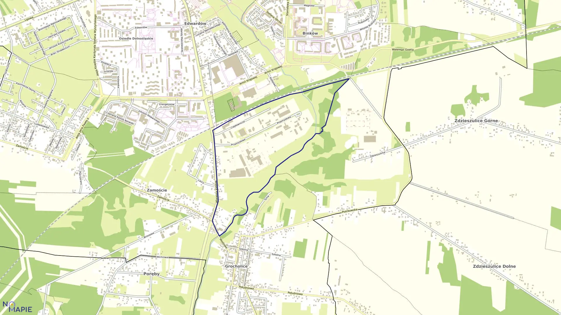 Mapa obrębu 17 w mieście Bełchatów