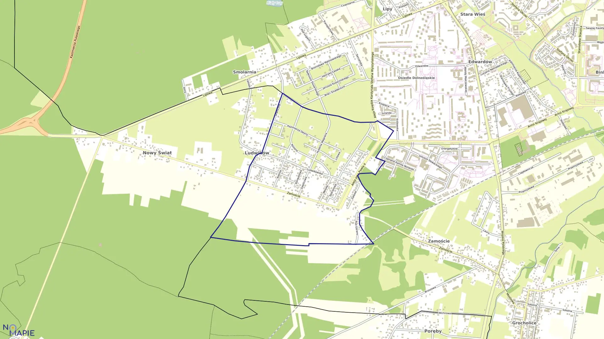 Mapa obrębu 21 w mieście Bełchatów