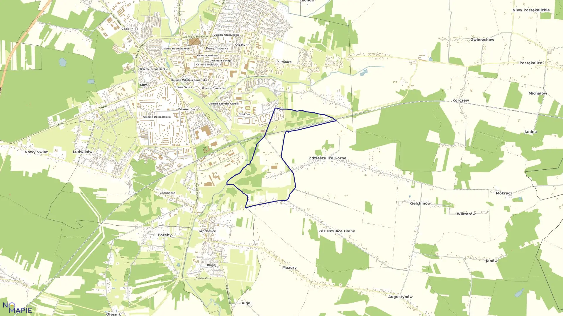 Mapa obrębu 22 w mieście Bełchatów